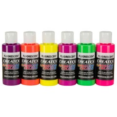 Набор флуоресцентных красок 6 шт по 60 мл Createx Colors 5802
