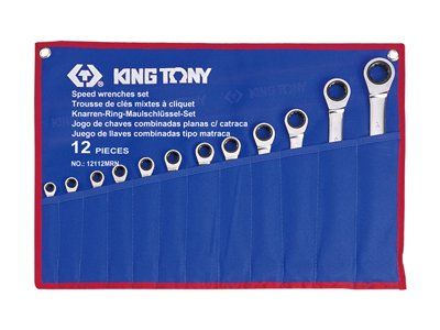 Набір ключів комбінованих з тріскачкою 8-24мм 12пр KING TONY 12112MRN