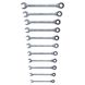 Ключі рожково-накидні тріщіточні 8-17, 19мм 11шт CrV satine Sigma 6010531