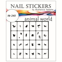 Трафареты для ногтей Uairbrush Животный мир №240