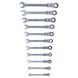Ключи рожково-накидные трещоточные с шарниром 8-17, 19мм 11шт CrV satine Sigma 6010631