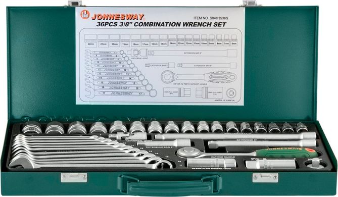 Набір інструментів 3/8" Jonnesway S04H3536S (36 одиниць)