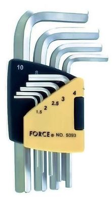 Набір ключів шестигранних HEX Г-подібних Force 5093 1,5-10 мм 9 од.