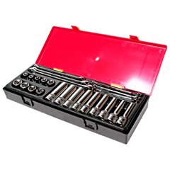 Набор инструментов 1/2" TORX ключи E6-E24, головки E10-E24 JTC K4241 (24 предмета)