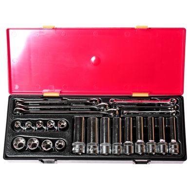 Набор инструментов 1/2" TORX ключи E6-E24, головки E10-E24 JTC K4241 (24 предмета)
