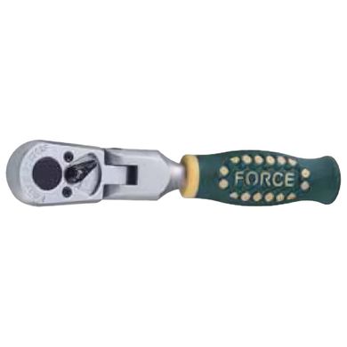 Тріскачка шарнірна для біт з гумовою ручкою 1/4" 20 зуб. 130 мм Force 802202F
