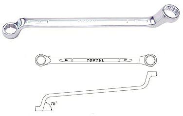 Набір накидних ключів 6-22 мм (кут 75 °) 8 од. TOPTUL GAAA0810