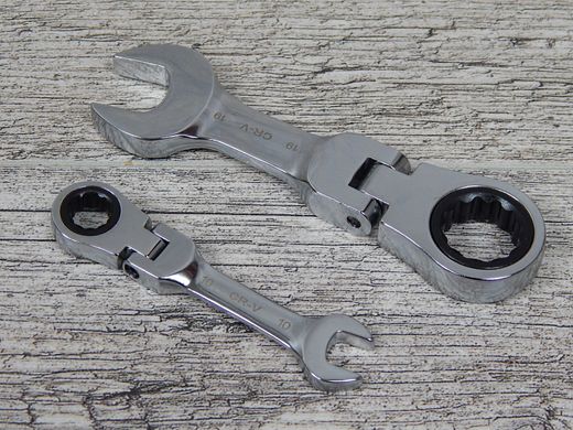 Набор ключей трещоточных укороченных с карданом 8-19 мм 8 ед. Alloid НКУ-2091-8К