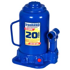 Домкрат бутылочный 20т 217-407 мм Vitol IRON HAND IH-317407D