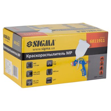 Краскопульт Sigma 6811911 MP 1,5 мм с в/б (пластик)