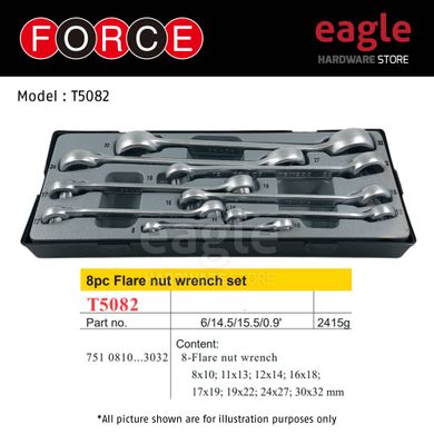 Набор ключей разрезных 8шт 8-32мм Force T5082