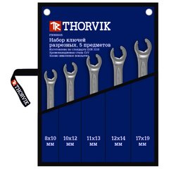 Набір ключів розрізних 8-19 мм 5шт THORVIK FNWS005