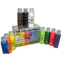 Набір фарб для аерографії Base Color Premium Edition water series 10 шт по 120 мл Airbrush Sector 1003/120