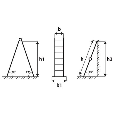 Сходи універсальна металева 6 ступенів зі столиком h = 1610-3620 мм 150 кг ГОСПОДАР 79-1016