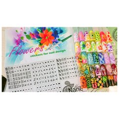 Трафареты-наклейки для nail-art Мята Nane Flowers