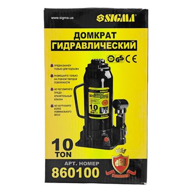 Домкрат гидравлический бутылочный Sigma 6101101 H 230-460 мм 10т